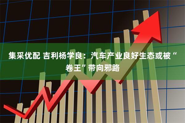 集采优配 吉利杨学良：汽车产业良好生态或被“卷王”带向邪路