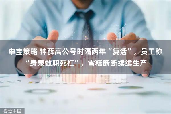 申宝策略 钟薛高公号时隔两年“复活”，员工称“身兼数职死扛”，雪糕断断续续生产