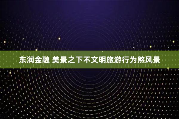 东润金融 美景之下不文明旅游行为煞风景